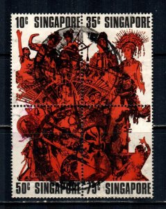 Singapore #182a  Used  Scott $10.00   Block of 4