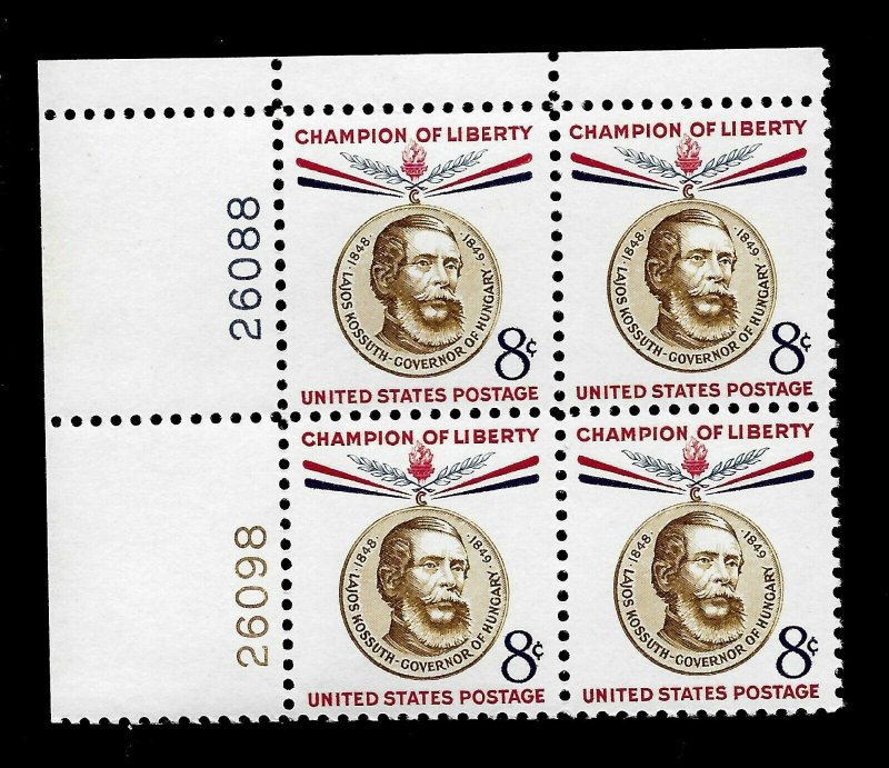  US Sc# 1118 8 c Kossuth Mint NH Plate Block of 4