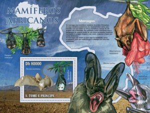 S. TOME & PRINCIPE 2010 - Animals of Africa - Bats S/s - Mi 4483/BL.771