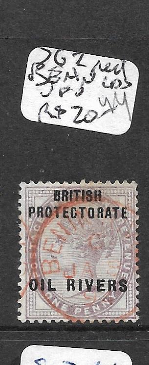 NIGER COAST PROTECTORATE (P2201B) QV 1D SG 2  RED BENIN  VFU