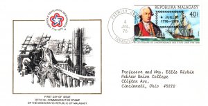 Madagascar 564 Sailing Ship Typed FDC