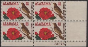 SC#1375 6¢ Alabama Statehood Issue Plate Block: LR #31276 (1969) MNH