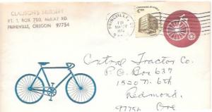US Embossed envelope Bicycle. Nice