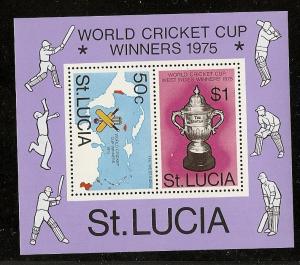 St.Lucia  404a MNH 1976 Cricket Cup Sheet