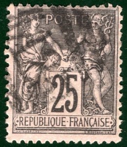 FRANCE Used Abroad GBPO MALTA *A25* Numeral 25c (1886) PEACE & COMMERCE SGREEN74