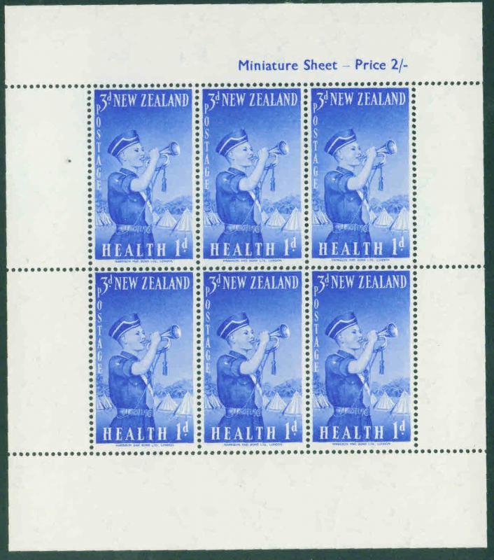 New Zealand Scott B55a Boys Brigade Souvenir sheet MNH** 1958 CV$4