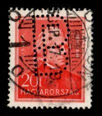 Hungary #474 used perfin