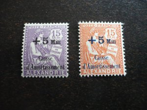 Stamps-French Office Alexandria-Scott#B2-B3-Mint Hinged Set of 2 Stamps