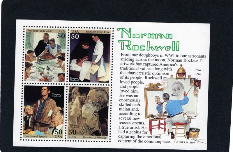 2840 Norman Rockwell, MNH sheet/4