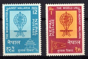 Nepal 1962 Sc#135/136 MALARIA ERADICATION/MOSQUITO/WHO Set (2) MNH