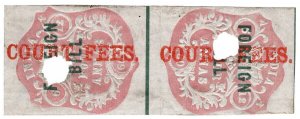 (I.B) India Revenue : Court Fees 4a (1860) tete-beche pair