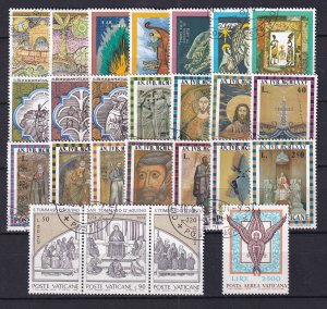 1974 Vatican City - Sc# 548- 571, C59, Complete year set - Used