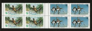 #IA9 MNH Iowa STATE DUCK GUTTER BLOCK of 8 & 1980 Iowa Conservation Commission