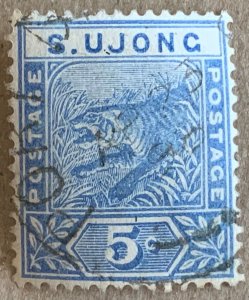 Sungei Ujong 1893 5c Tiger full 1898 PORT DICKSON cds.  Scott 33,CV $7.50. SG 53