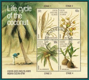 Cocos 1988 Coconut Life Cycle, MS used  #176a,SGMS184