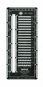 Metal Superior Stamp Perforation Perf Gauge with Slot Unitrade Uni-Safe - NEW