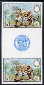 Belize 1983 WWF - Jaguar $1 (Jaguar on rock) imperf inter...