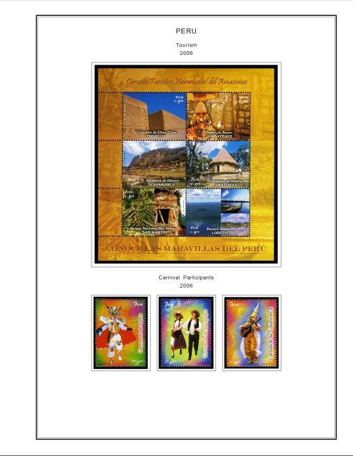 COLOR PRINTED PERU 2000-2010 STAMP ALBUM PAGES (92 illustrated pages)