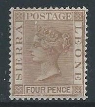 Sierra Leone #30 MH 4p Queen Victoria Wmk. 2