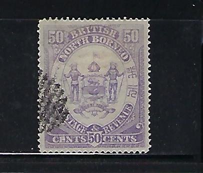 NORTH BORNEO SCOTT #32 1886 50 CENTS (VIOLET) - USED