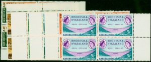 Rhodesia & Nyasaland 1960 Kariba Set of 6 SG32-37 V.F MNH Blocks of 4