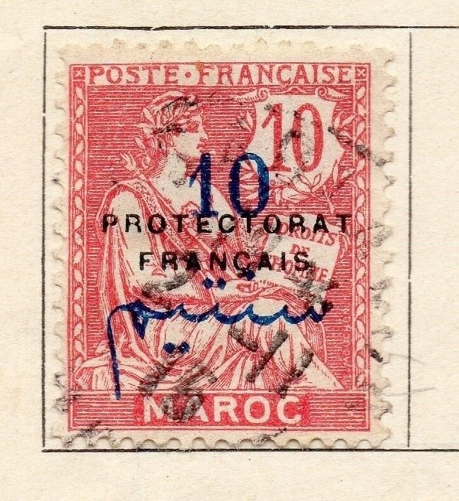 French Morocco 1914 Early Issue Fine Used 10c. Optd Surcharged 142850