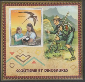 SCOUTS & DINOSAURS perf m/sheet containing one value mnh