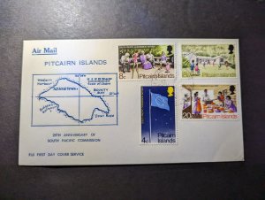 1972 Pitcairn Islands Airmail Souvenir First Day Cover FDC South Pacific
