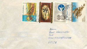 1. Air Mail Letter Cover Colombia via Niederteufen Switzerland 1963
