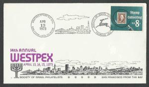 DATED 1973 COVER SAN FRAN CA JUDAICA SOCIETY OF ISRAEL PHILATELISTS SEE INFO
