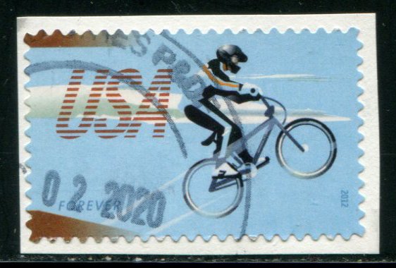 4690 US (45c) Bicycling: BMX SA, used on paper