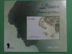 LIBERIA STAMP-1997-DIANA- PRINCESS OF WALES -BEAUTIFUL PRINCESS-MINT-NH  S/S