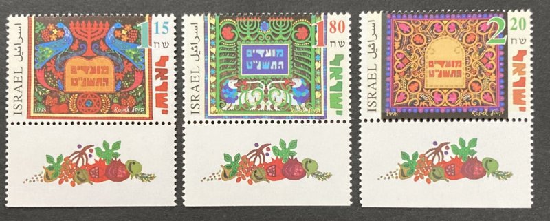 Israel 1997  #1348-50 Tab, Festival Stamps, MNH(Scratch on 1348).