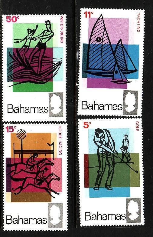 Bahamas-Sc#272-5-unused NH set-QEII-id2-Tourist Publicity-Golf-1968-