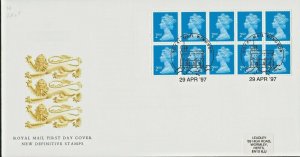 29/4/1997 10 X 2nd NVI COMPUTER ENGRAVED £2.00  HARRISON RETAIL BOOKLET FDC