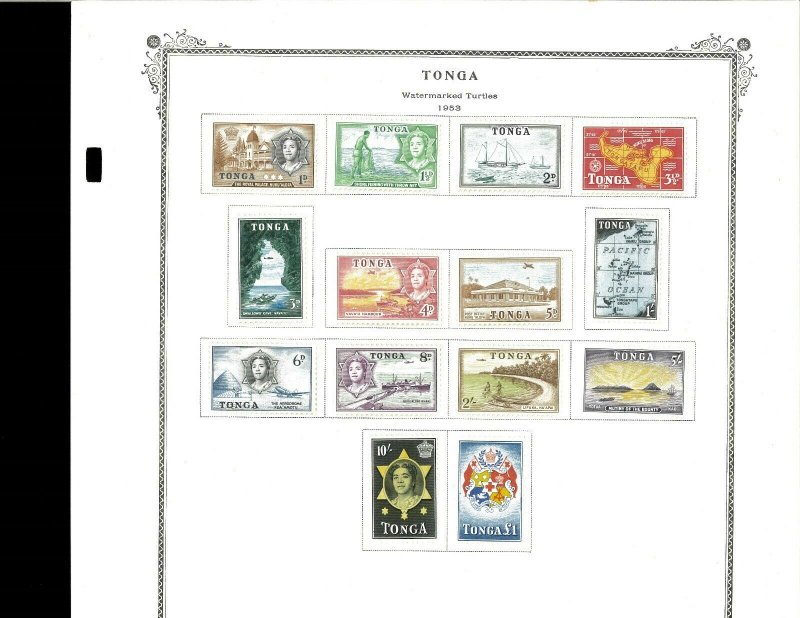 Tonga 1886-1961 all mint (2 used) Hinged on Scott Specialty Pages