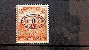 HUNGARY - ROMANIAN OCCUPATION Sc 2N57 LH ISSUE OF 1919 - OVERPRINT ON 45f