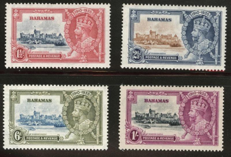 BAHAMAS Scott 92-95 MH* 1935 Silver Jubilee set CV$25