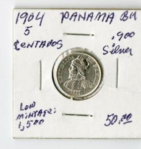 Panama Coin 1904 Five Centavos Silver BU