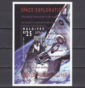 Maldives, Scott cat. 2021. Space Exploration s/sheet.