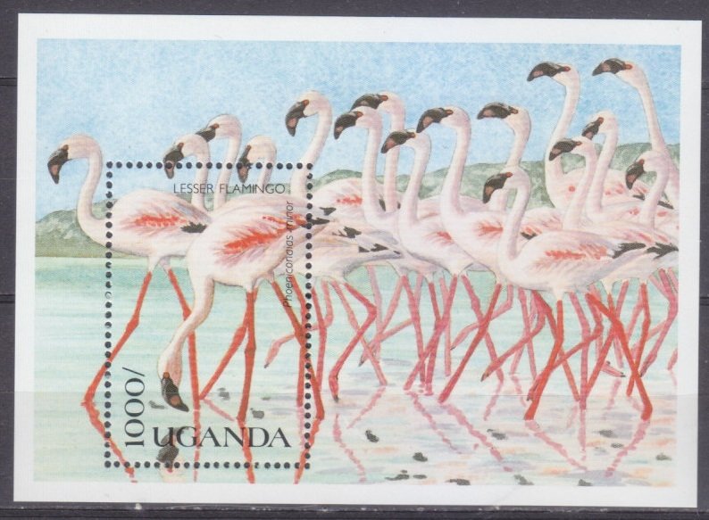 1990 Uganda 821/B120 Birds / Flamingos 7,50 €