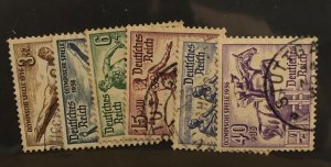 Germany 1936. Olympics games ScottB82-B89 partial set used