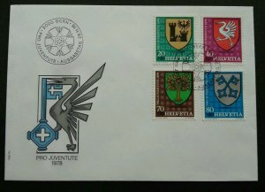 Switzerland Pro Juventute Municipality Coat Of Arms 1978 (stamp FDC)