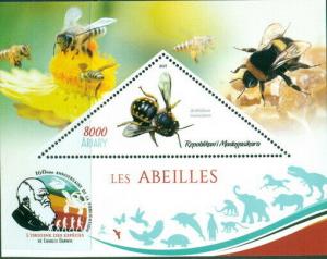 BEES INSECTS FAUNA CHARLES DARWIN MADAGASCAR 2019 MNH STAMP SET 4 SHEETS