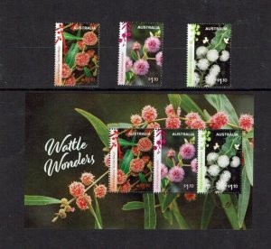 Australia: 2021,  Wattle Wonders,  MNH set, M/Sheet and Booklet Stamps