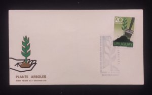 D)1972, URUGUAY, FIRST DAY COVER, ISSUE, NATIONAL REFORESTATION CAMPAIGN,