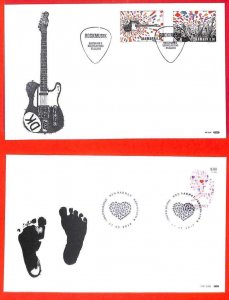 aa0652 - ICELAND - Postal History - set of 4 FDC Covers 2013 MUSIC love FLOWERS