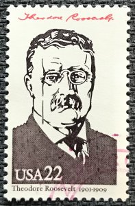 US #2218g Used Single Theodore Roosevelt  SCV $.40 L42