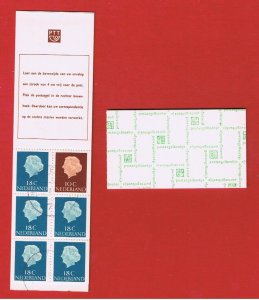 Netherlands #344a  VF used  bklt. of 6  Juliana  Free S/H