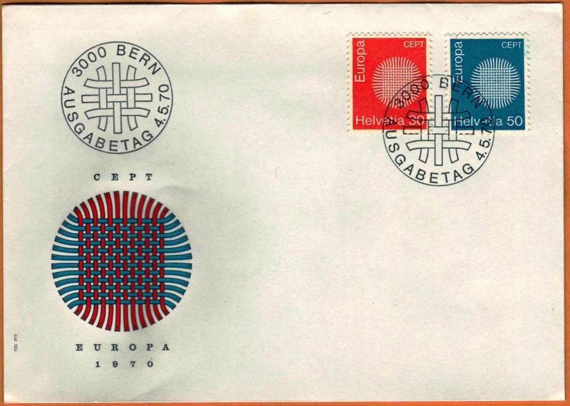 SWITZERLAND HELVETIA 4.5.1970 Very Fine FDC  Europa 1970 